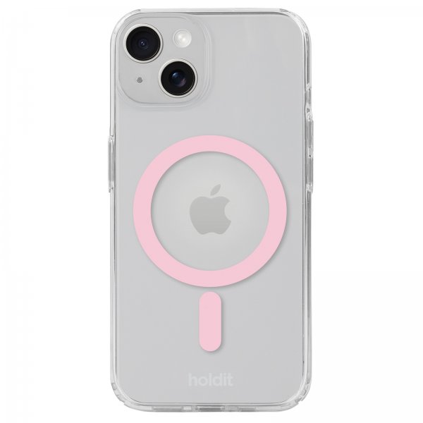 iPhone 13/14/15 Cover MagSafe Case Lyserød Transparent