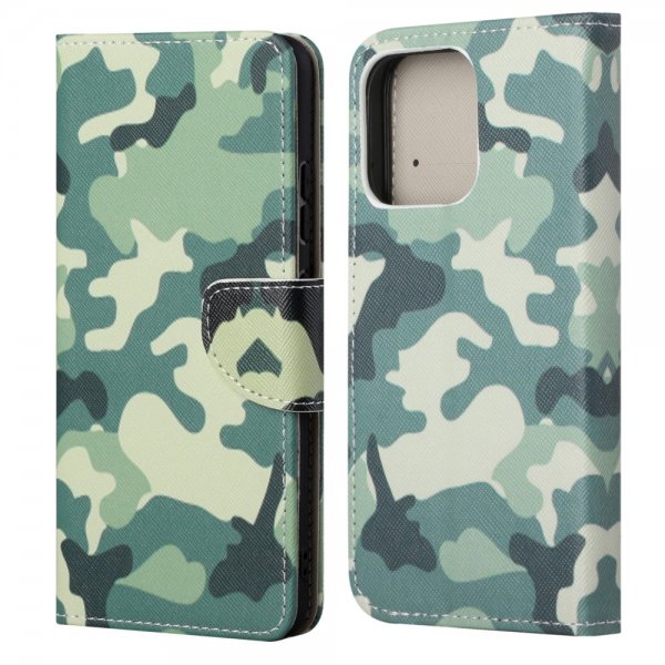 iPhone 13 Etui Motiv Grøn Camouflage