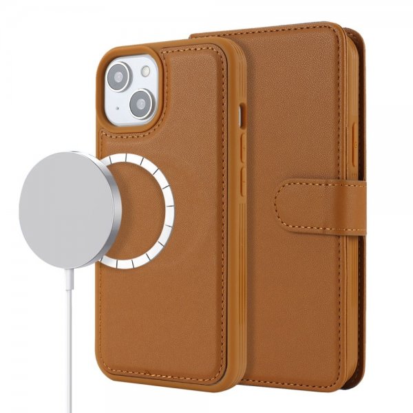 iPhone 13/iPhone 14 Etui Aftageligt Cover MagSafe Brun