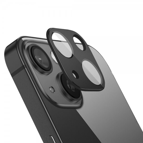 iPhone 13/iPhone 13 Mini Kameralinsebeskytter i Hærdet Glas Sort