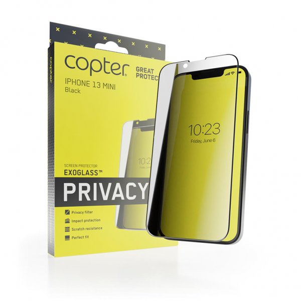 iPhone 13 Mini Skærmbeskytter Exoglass Curved Privacy