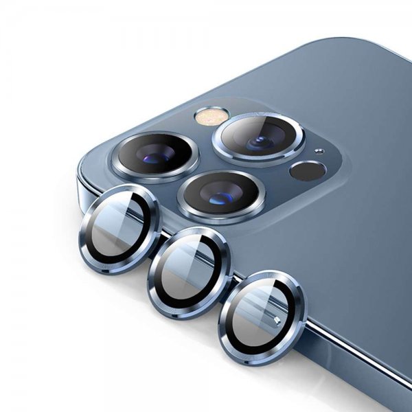 iPhone 13 Pro/iPhone 13 Pro Max Kameralinsebeskytter Hærdet Glas Blue