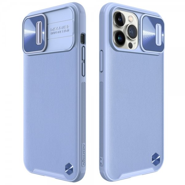iPhone 13 Pro Max Cover CamShield Leather Lilla