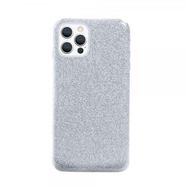 iPhone 13 Pro Max Cover Glitter Sølv