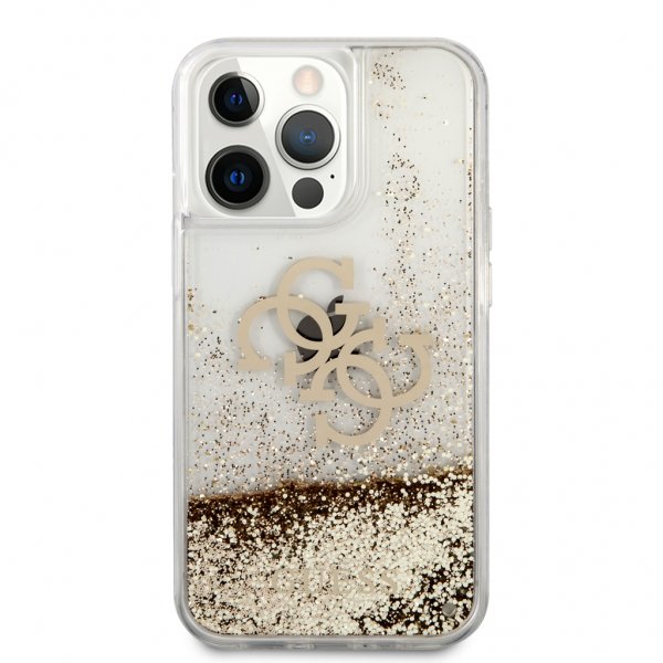 iPhone 13 Pro Max Cover Liquid Glitter Guld