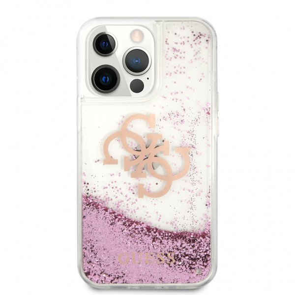 iPhone 13 Pro Max Cover Liquid Glitter Lyserød
