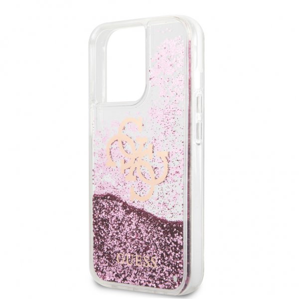 iPhone 13 Pro Max Cover Liquid Glitter Lyserød