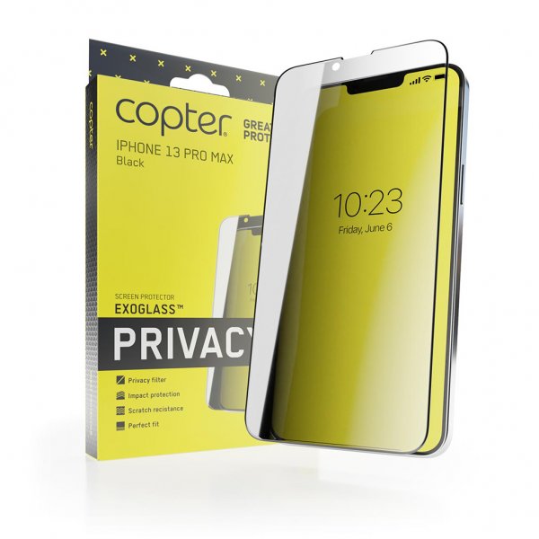 iPhone 13 Pro Max Skærmbeskytter Exoglass Curved Privacy