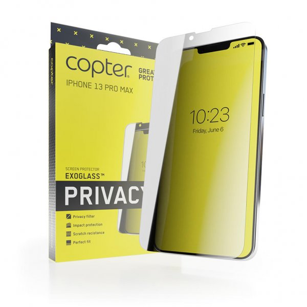 iPhone 13 Pro Max Skærmbeskytter Exoglass Flat Privacy