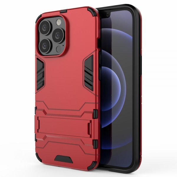 iPhone 13 Pro Cover Armor Stativfunksjon Rød