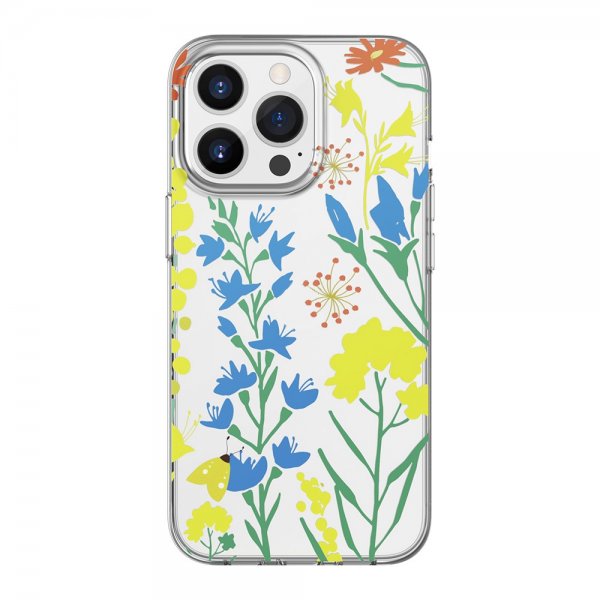 iPhone 13 Pro Cover Blomstermønster Blå