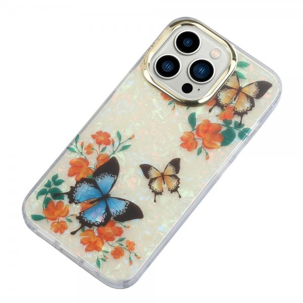 iPhone 13 Pro Cover Blomstermønster Sommerfugle