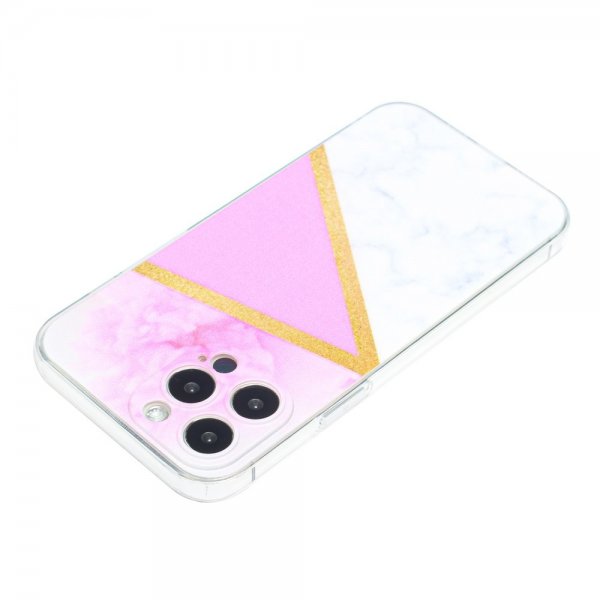 iPhone 13 Pro Cover Marmormønster Lyserød