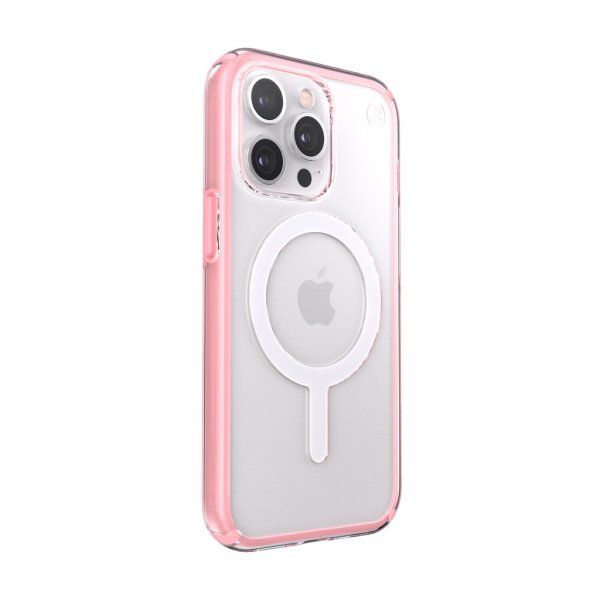 iPhone 13 Pro Cover Presidio Perfect-Clear with Impact Geometry MagSafe Rosy