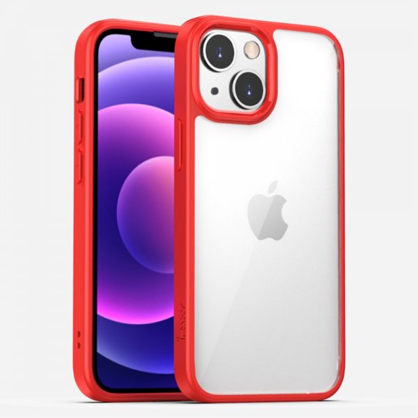 iPhone 13 Pro Cover Transparent Bagside Rød