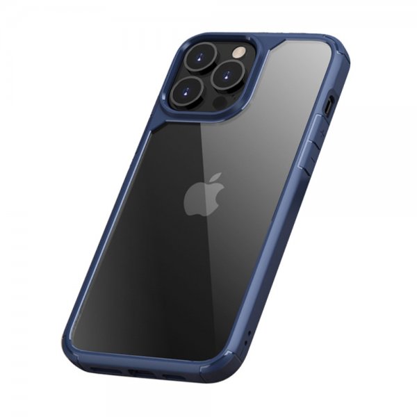 iPhone 13 Pro Cover Transparent Bagside Stødabsorberende Blå