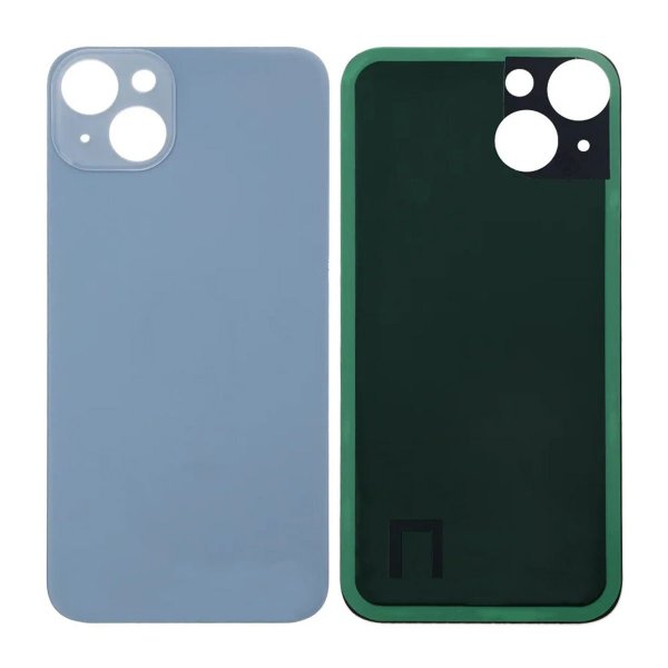 iPhone 14 bagsideglas med selvklæbende tape - blå