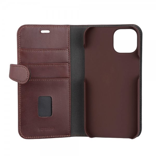 iPhone 13/14/15 Etui 2-in-1 Detachable Wallet Brun