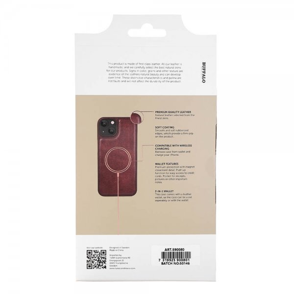 iPhone 13/14/15 Etui 2-in-1 Detachable Wallet Brun