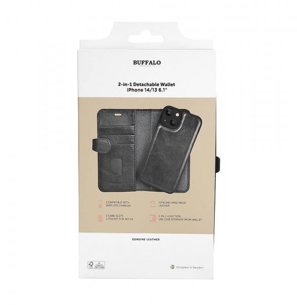 iPhone 13/14/15 Etui 2-in-1 Detachable Wallet Sort