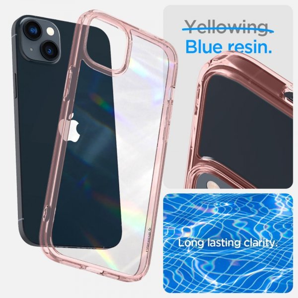iPhone 14 Plus Cover Ultra Hybrid Rose Crystal