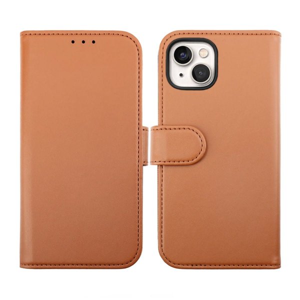 iPhone 14 Etui Detachable Wallet Case Brun