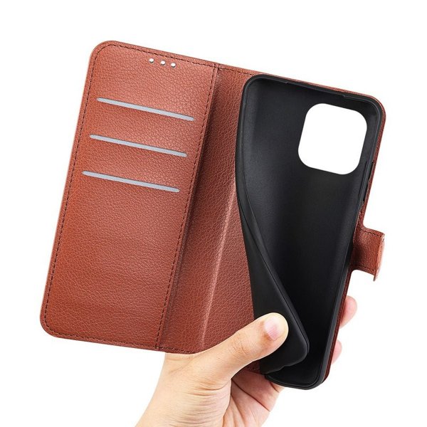 iPhone 14 Etui med Stativ Brun