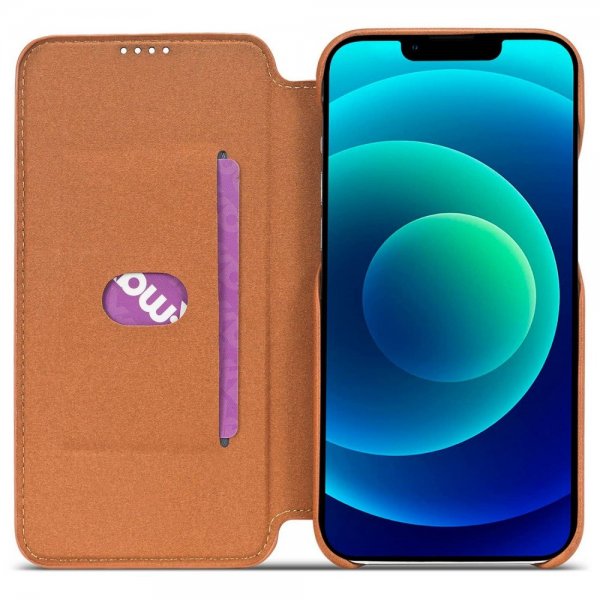 iPhone 14 Plus Etui Flip Lysebrun