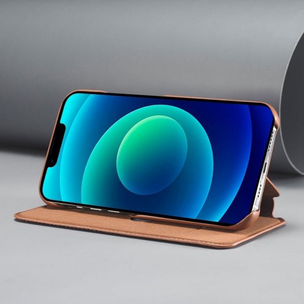 iPhone 14 Plus Etui Flip Lysebrun