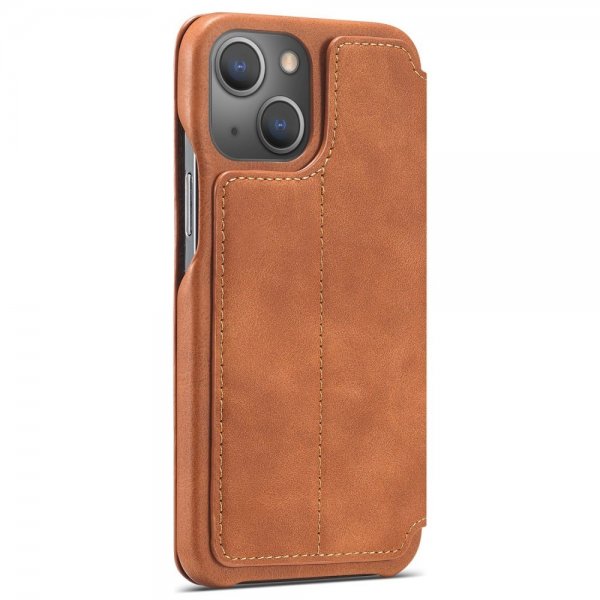 iPhone 14 Plus Etui Flip Lysebrun