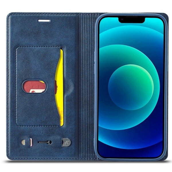 iPhone 14 Plus Etui Kortholder Udenpå Blå