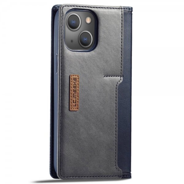 iPhone 14 Plus Etui Kortholder Udenpå Blå