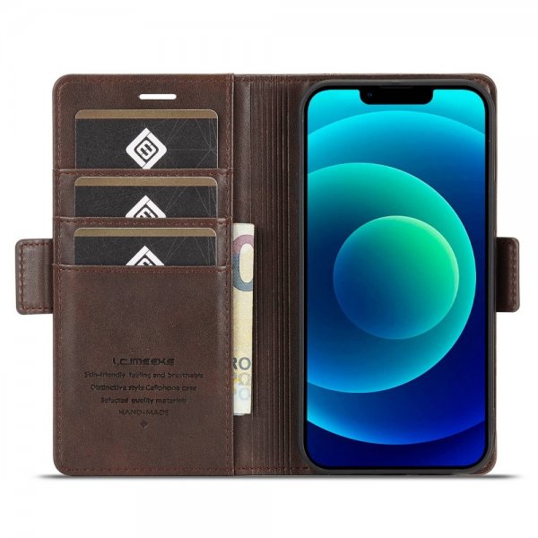 iPhone 14 Plus Etui med Kortholder Brun