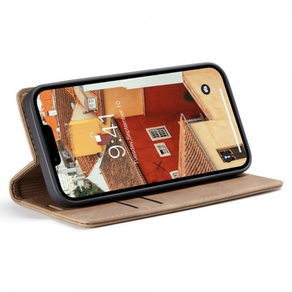 iPhone 14 Plus Etui Retro Flip Brun