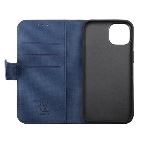 iPhone 14 Plus Etui Detachable Wallet Case Blå