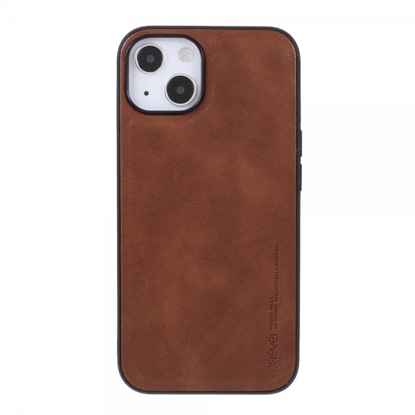 iPhone 14 Plus Cover Lædertekstur Brun
