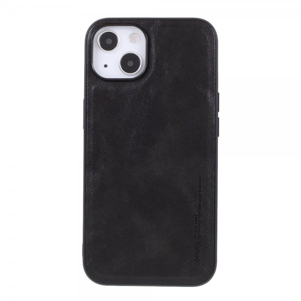 iPhone 14 Plus Cover Lædertekstur Sort