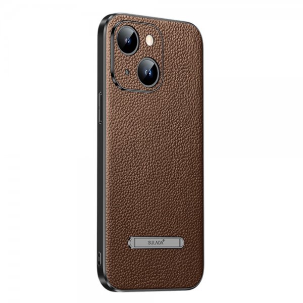 iPhone 14 Plus Cover med Stativ Brun