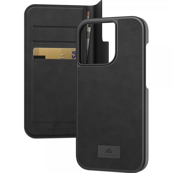 iPhone 14 Pro Fodral 2 in 1 Wallet Case Löstagbart Skal Svart