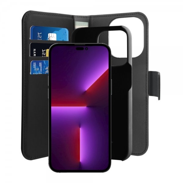 iPhone 14 Pro Etui Wallet Detachable 2 in 1 Sort
