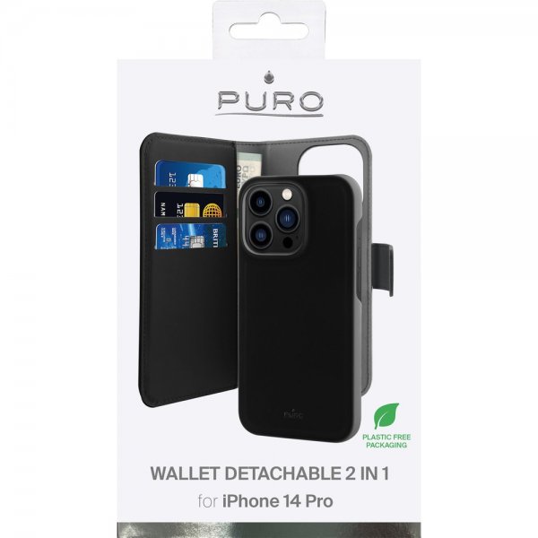 iPhone 14 Pro Etui Wallet Detachable 2 in 1 Sort