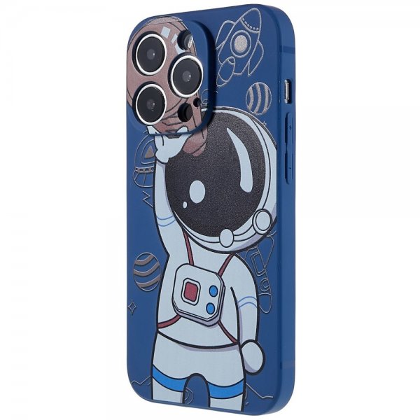 iPhone 14 Pro Max Cover Astronaut Blå Brun