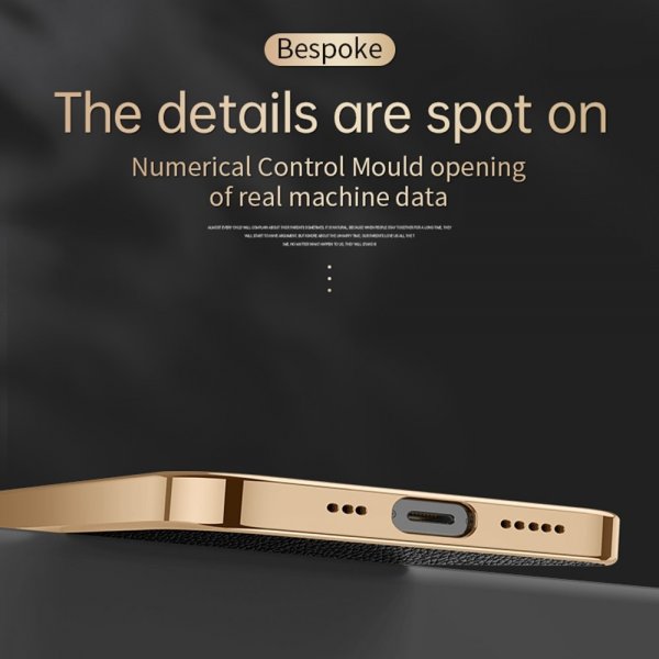 iPhone 14 Pro Max Cover Litchimønster Pletteret Kant Orange