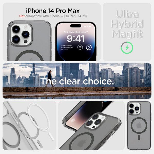 iPhone 14 Pro Max Cover Ultra Hybrid MagFit Frost Black