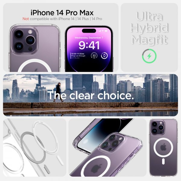 iPhone 14 Pro Max Cover Ultra Hybrid MagFit Frost Clear