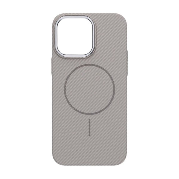 iPhone 14 Pro Cover Kulfibermønster MagSafe Grå