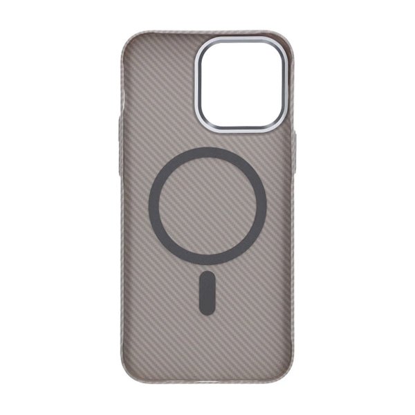 iPhone 14 Pro Cover Kulfibermønster MagSafe Grå