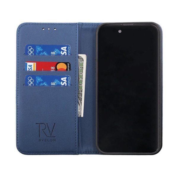 iPhone 14 Pro Etui Udfoldelig Kortholder Blå