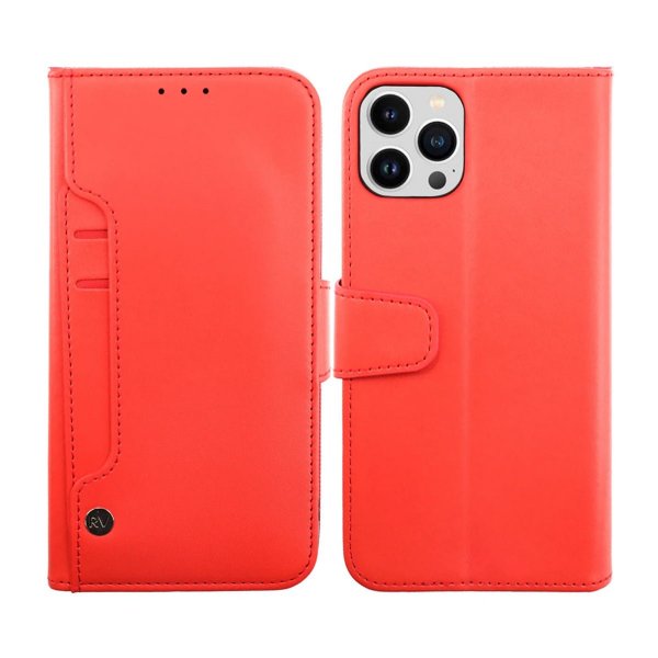 iPhone 14 Pro Etui Udfoldelig Kortholder Rød