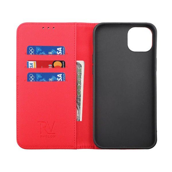 iPhone 14 Pro Etui Udfoldelig Kortholder Rød
